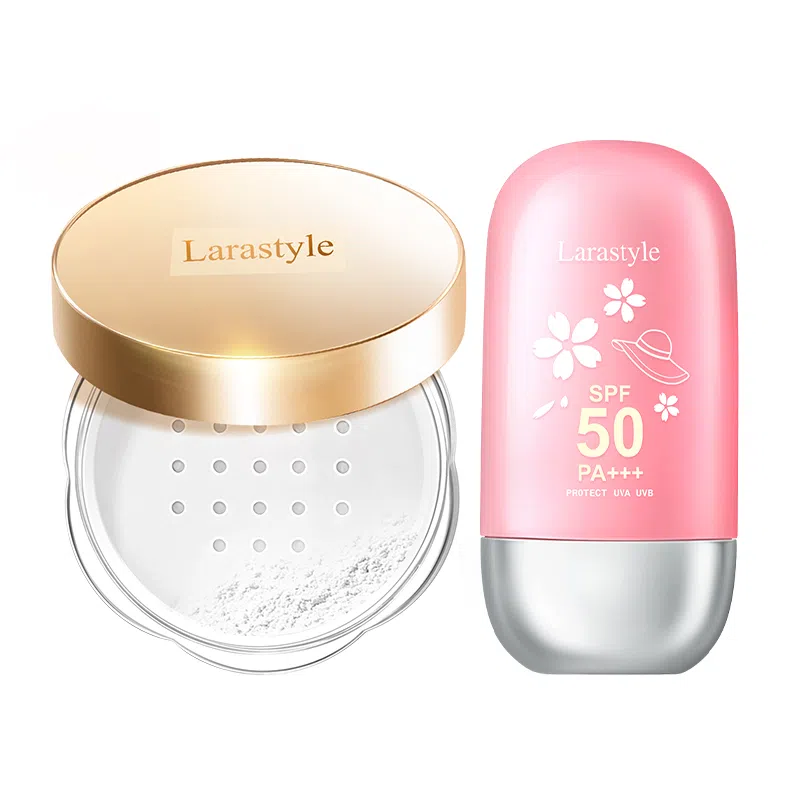 拉雅时代 清透底妆蜜粉套装 哑光奶油肌雾面 定妆散粉不易脱妆卡粉