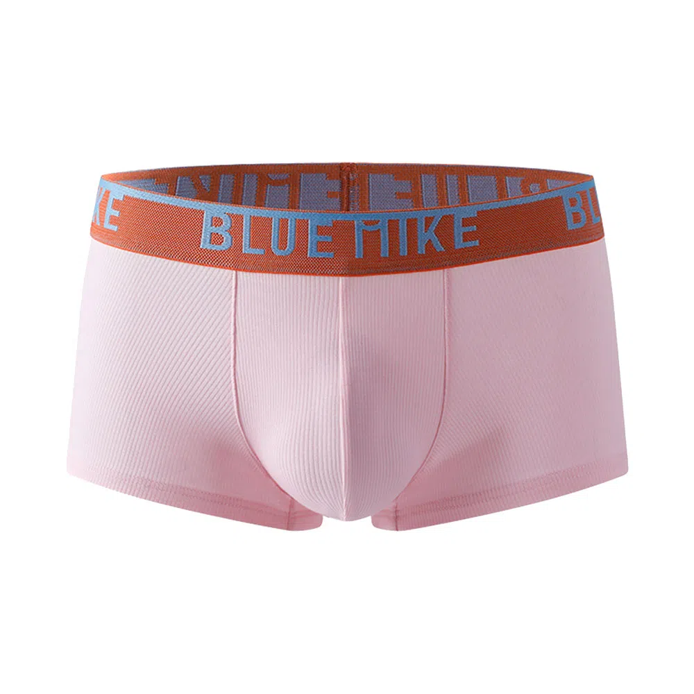 蓝内 抗菌透气舒适弹力螺纹腰带平角裤内裤 男款 组合装