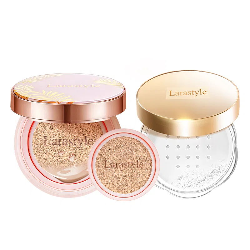 拉雅时代 清透底妆蜜粉套装 哑光奶油肌雾面 定妆散粉不易脱妆卡粉