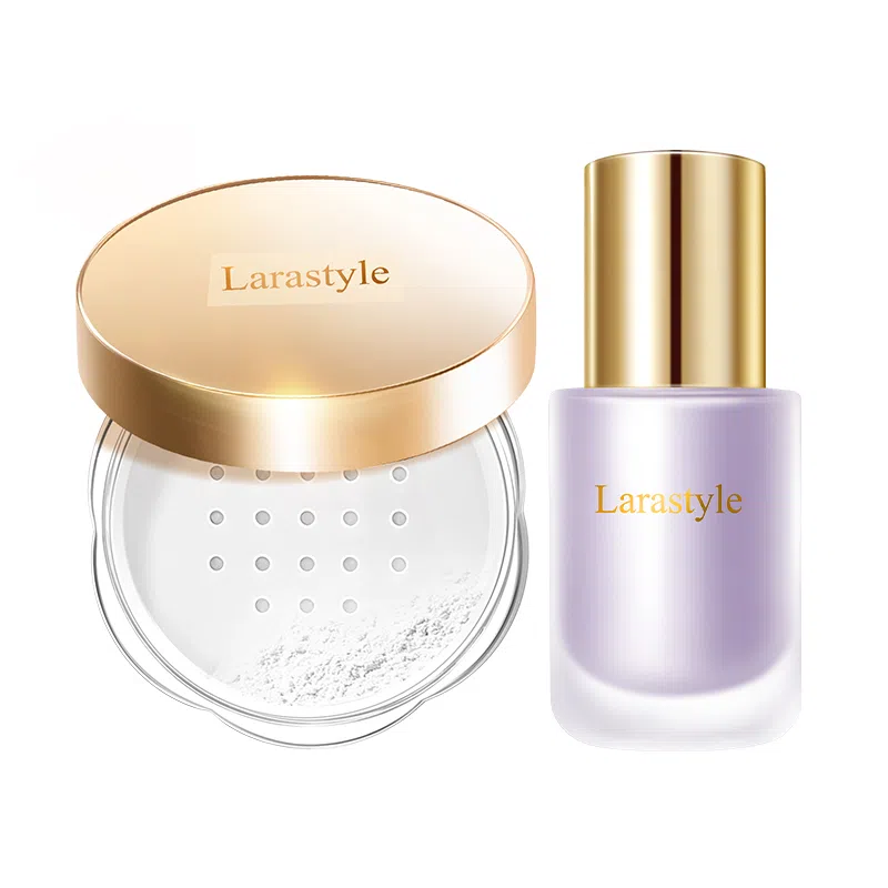 拉雅时代 清透底妆蜜粉套装 哑光奶油肌雾面 定妆散粉不易脱妆卡粉