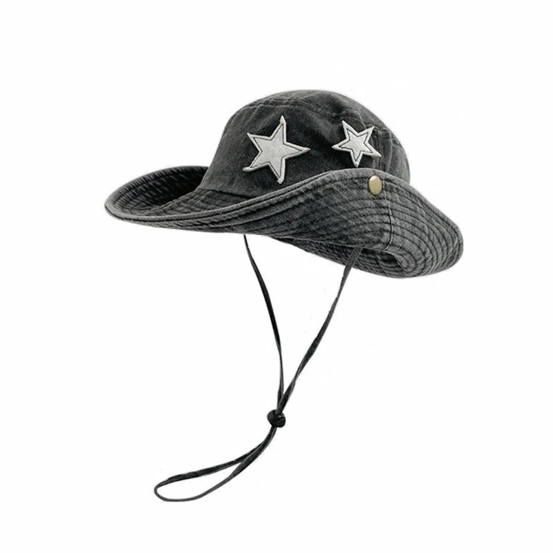 MUYKUY Retro Star Western Hat