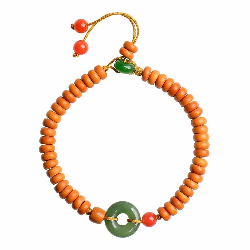 木盛缘 款木饰平安扣佛珠念珠文玩 橄榄核 手串 女款