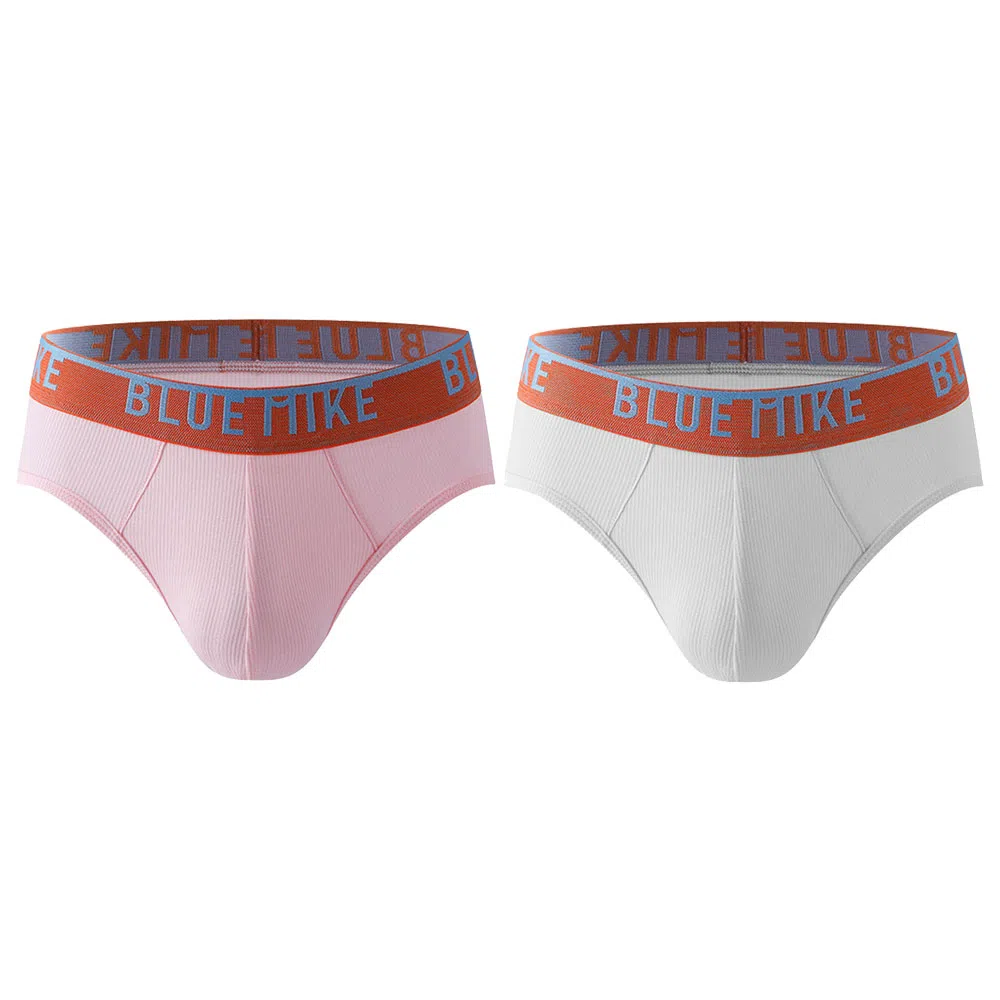 蓝内 抗菌透气舒适 弹力螺纹腰带内裤 男款 组合装