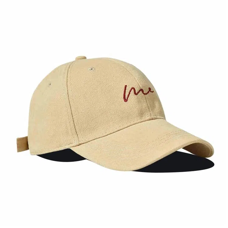 雅鹿优选 时尚简约波浪刺绣学生百搭休闲运动风户外防晒遮阳大头围显脸小 棉 鸭舌帽 男女同款情侣款