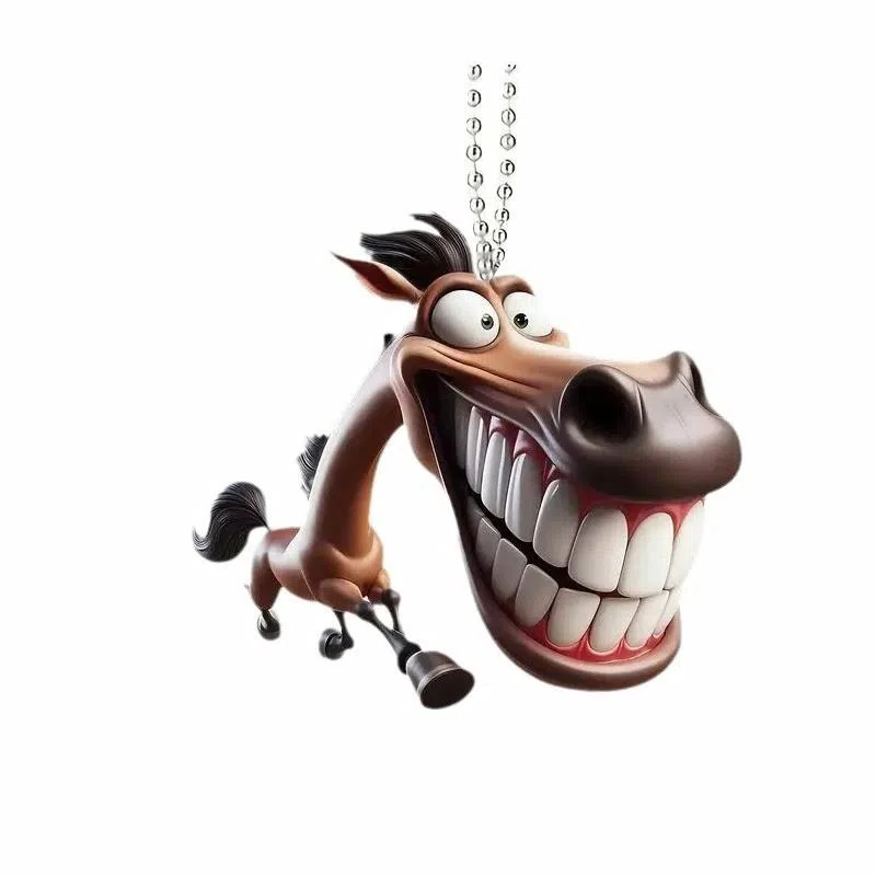 千桐 创意大嘴马 小书包可爱小马装饰玩偶公仔 亚克力 挂件 男女同款情侣款