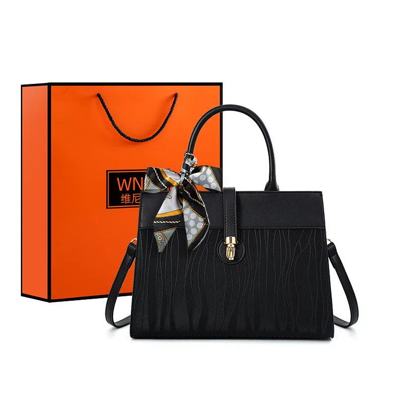 维尼奥 大容量高级感质感小众通勤包百搭 合成革 妈妈手提包单肩斜挎 常规 女款 黑色/蓝色/红色