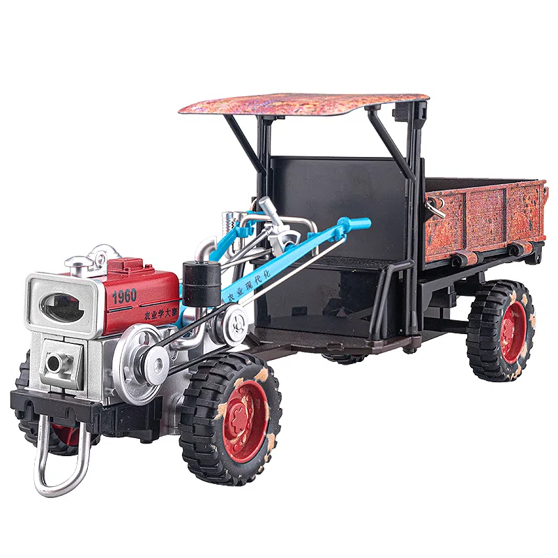 华一 老式手扶拖拉机农用农夫车 复古怀旧年代感 合金 成品模型