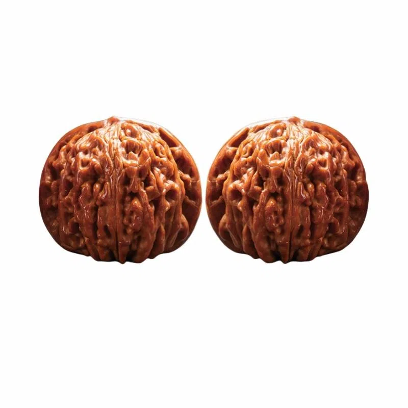 凯真 新中式国潮把玩件四座楼狮子头官帽苹果圆  盘玩手持爆肉密实 文玩核桃 把件 男女同款情侣款 节日礼盒装送人