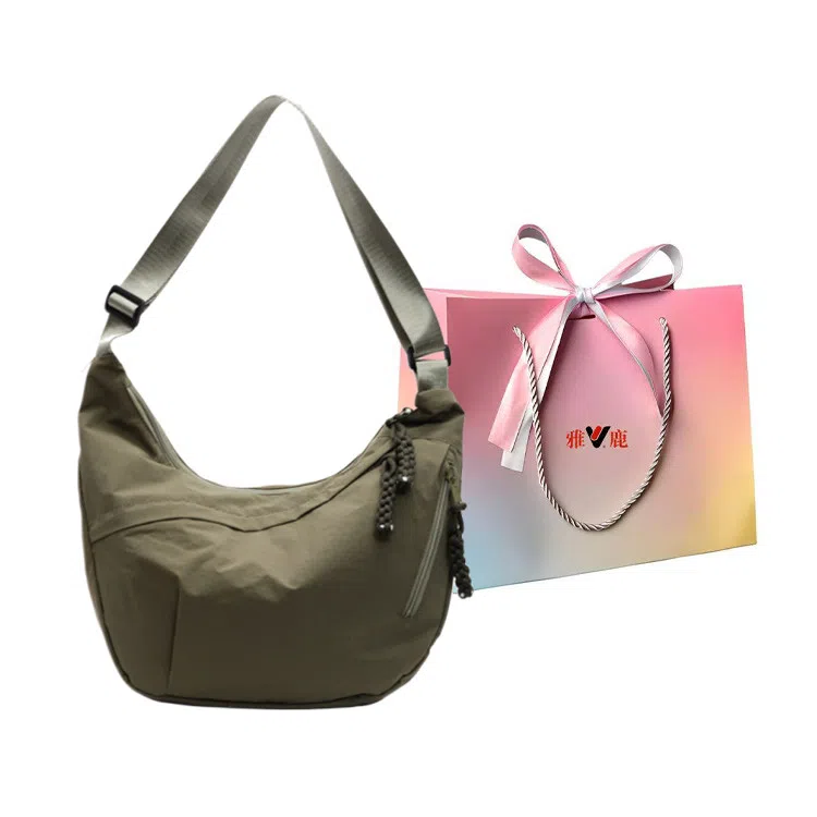 雅鹿 日系纯色时尚上课通勤简约百搭运动 布 单肩斜挎包 男女同款情侣款 多色