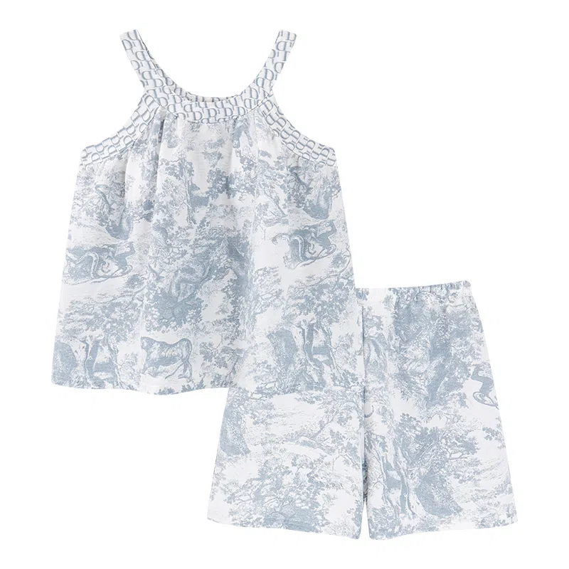 莫代尔 简约时尚轻盈舒适带胸垫防凸点家居服可外穿睡衣套装 女款 浅蓝色