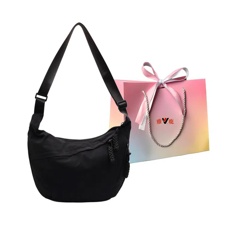 雅鹿 日系纯色时尚上课通勤简约百搭运动 布 单肩斜挎包 男女同款情侣款 多色