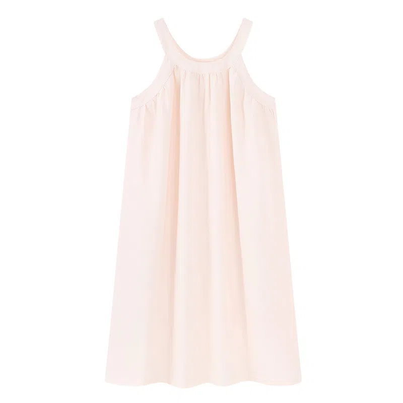 莫代尔 舒适柔软亲肤透气轻盈气质百搭带胸垫宽松可外穿吊带夏季睡裙 女款 浅粉色