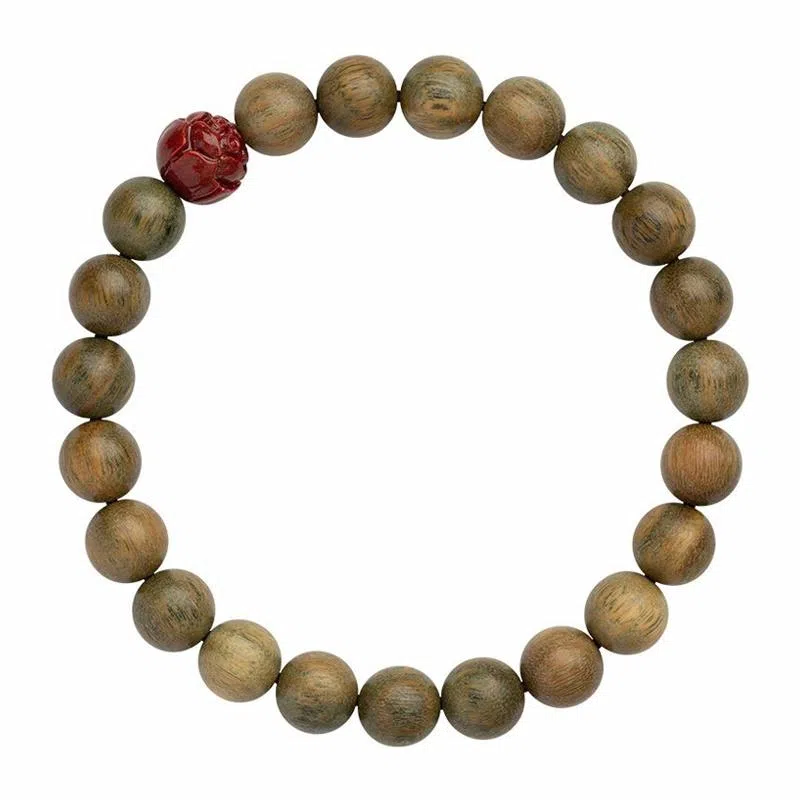 九华山 新中式莲花楼文玩盘玩佛珠 绿檀 手串 男女同款情侣款