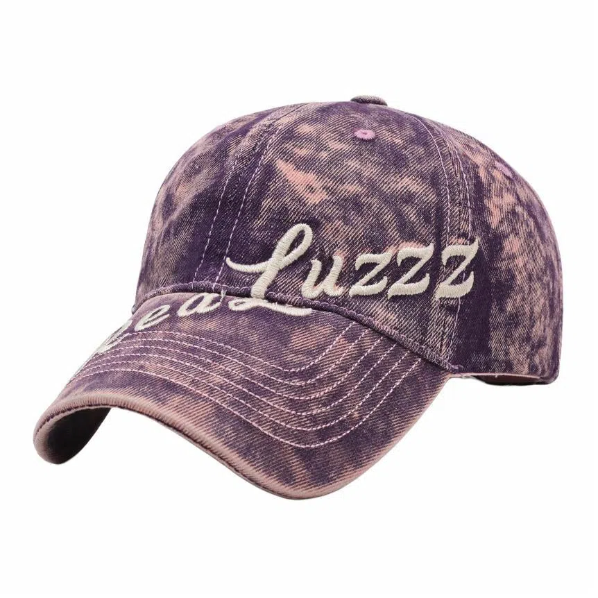 优莲茵 大帽檐显脸小 水洗做旧字母刺绣弯沿 百搭复古款遮阳防晒帽 棉 鸭舌帽 男女同款情侣款