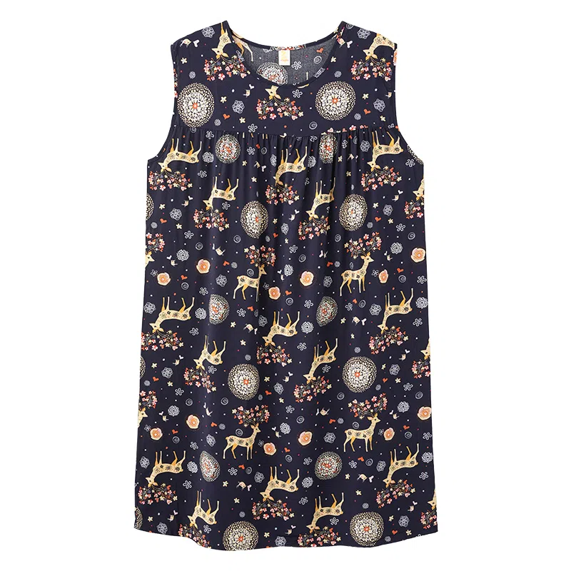 莫代尔 宽松舒适亲肤无袖简约时尚百搭轻柔细腻可外穿夏季睡裙 女款 深紫色