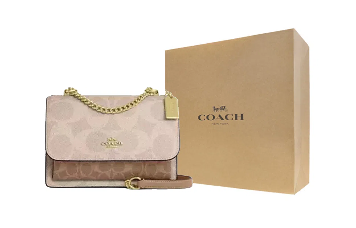 Coach Canvas Shoulder Bag Small Sand Brown
