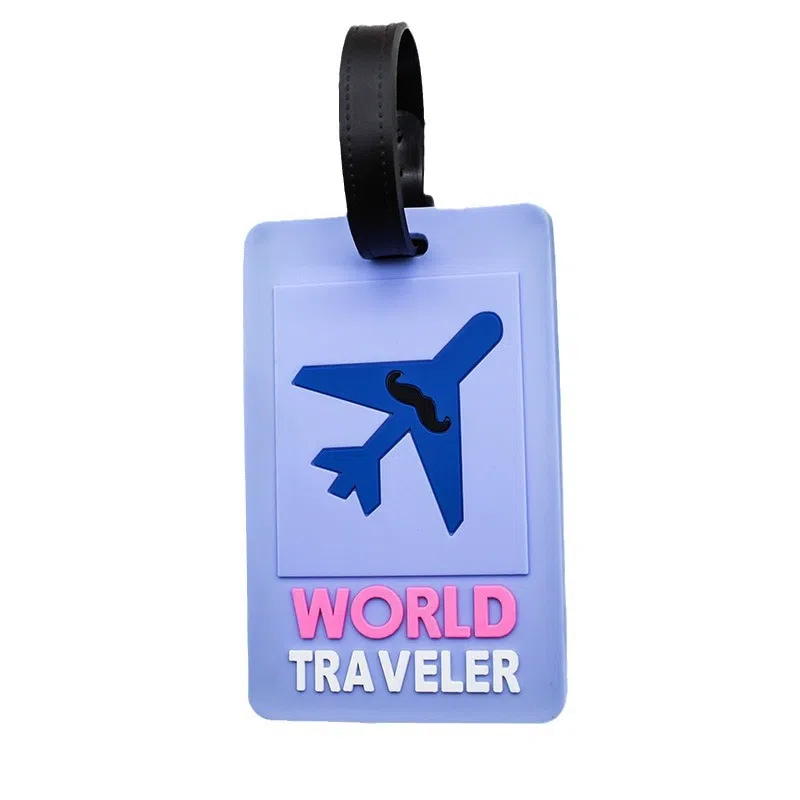 如意士 时尚卡通可爱托运防丢登记吊牌卡套 软胶 行李牌 男女同款情侣款 浅紫色