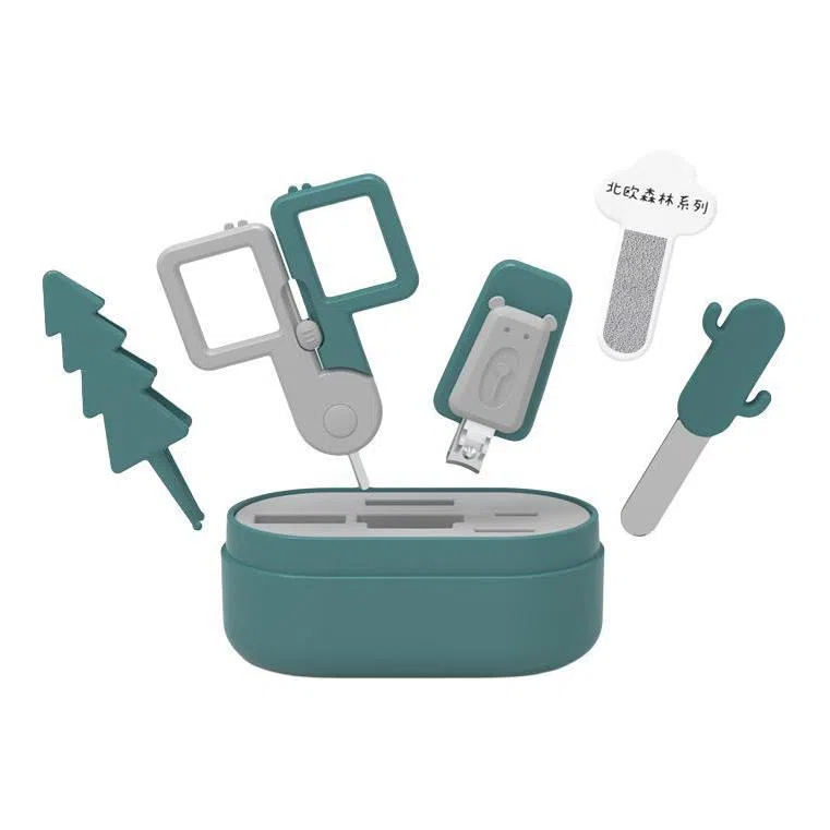 娇雪菲 婴儿指甲剪套装幼儿安全指甲刀宝宝新生儿童防夹肉指甲钳 森林指甲剪套装