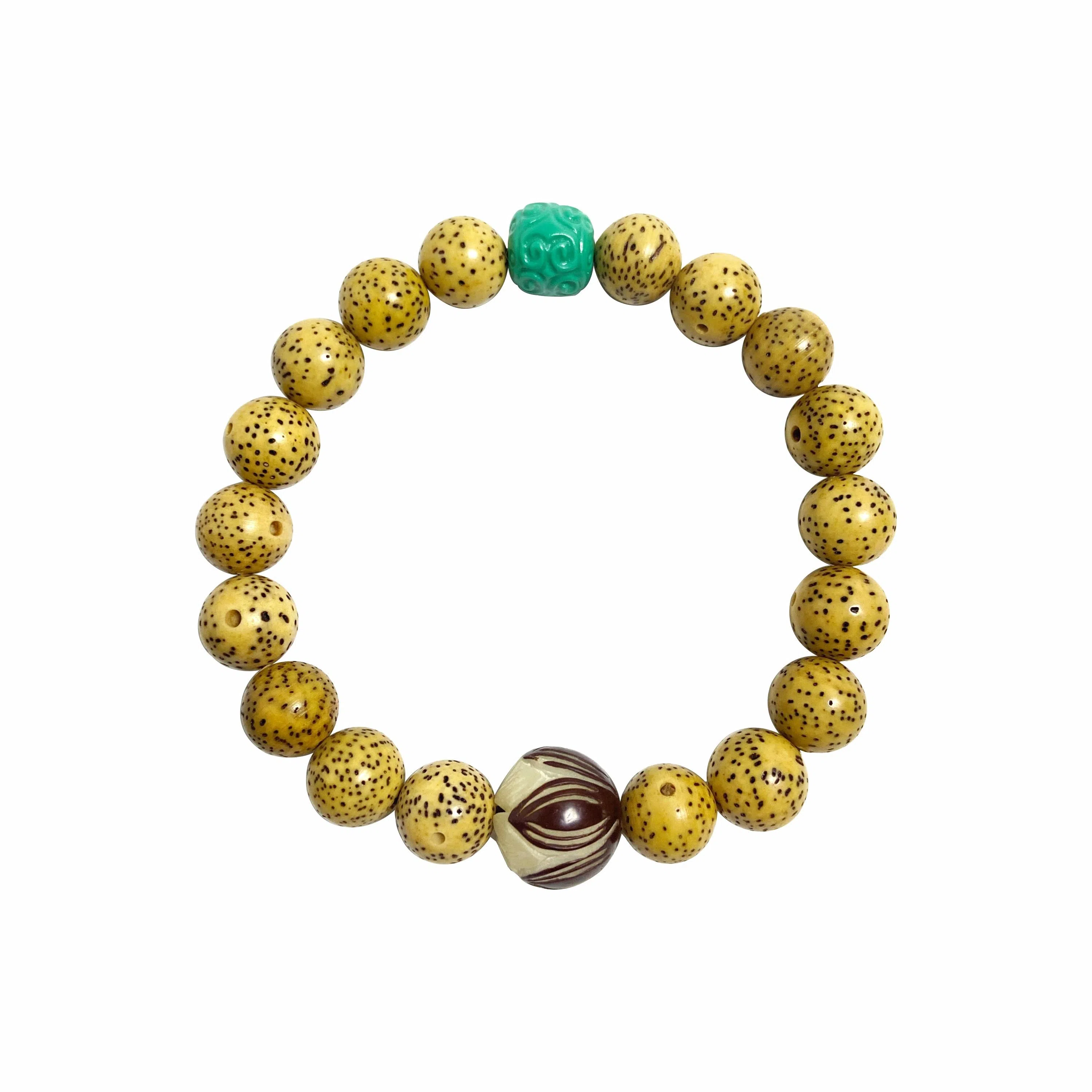 耳玺 雕刻莲花国风传统复古风小众创意设计感国潮高级感手持盘玩串珠中式转运珠 星月菩提 手串 男女同款情侣款