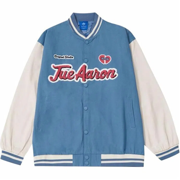 费尔岛上的猫  美式复古字母刺绣宽松棒球服 男女同款