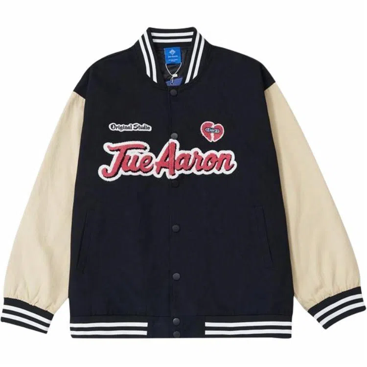 费尔岛上的猫  美式复古字母刺绣宽松棒球服 男女同款