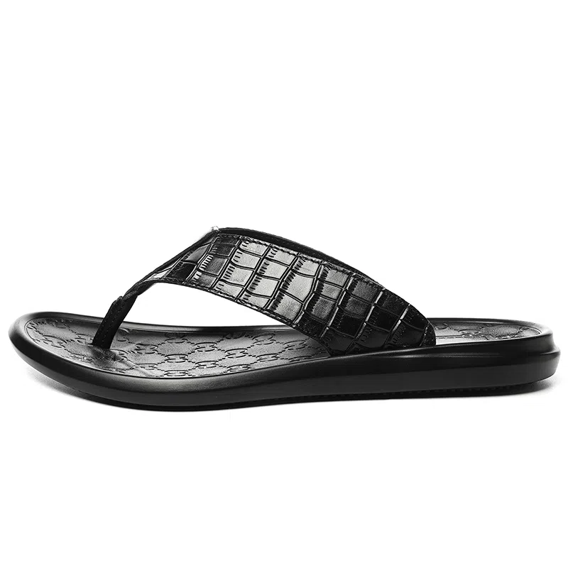 酷丁 经典百搭 舒适柔软耐折 防磨防滑人字拖鞋 男款 黑色