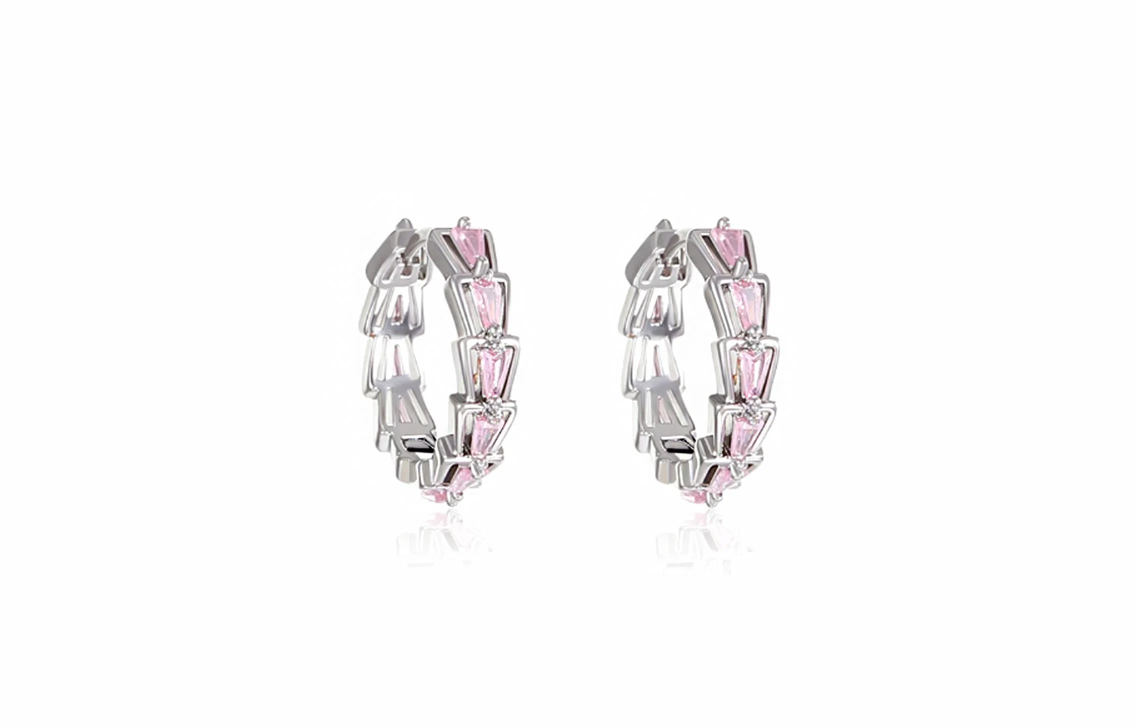 嘉福莱 粉锆蛇骨 甜酷爆闪轻奢精致 优雅小众设计感 合金 耳环 女款