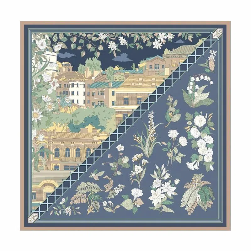 上海故事 庭院闻莺 交织花罗  礼盒装 桑蚕丝 披肩 女款