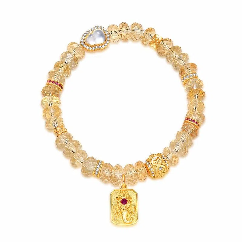 【招财小霸王】  指尖瑰宝 财源滚滚八方来财事业运爆棚买啥涨啥 本命年转运水逆退散 黄水晶 手串 男女同款情侣款