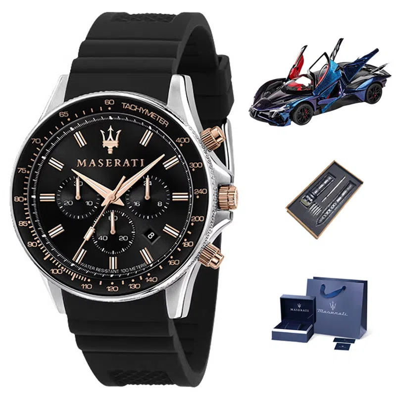 Maserati Black Gold Quartz Watch