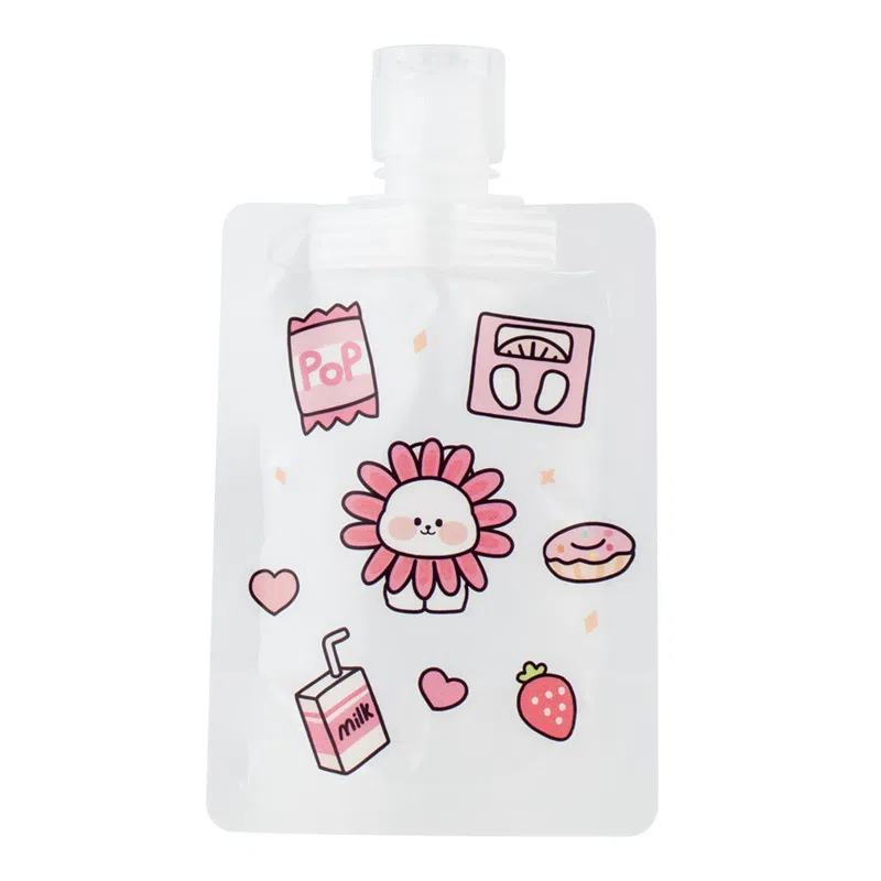 娇雪菲 便携旅行化妆品分装袋卡通贴标 一次性分装瓶液体收纳袋