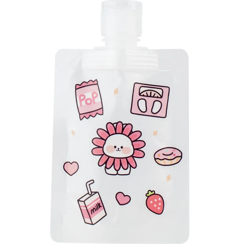 娇雪菲 便携旅行化妆品分装袋卡通贴标 一次性分装瓶液体收纳袋