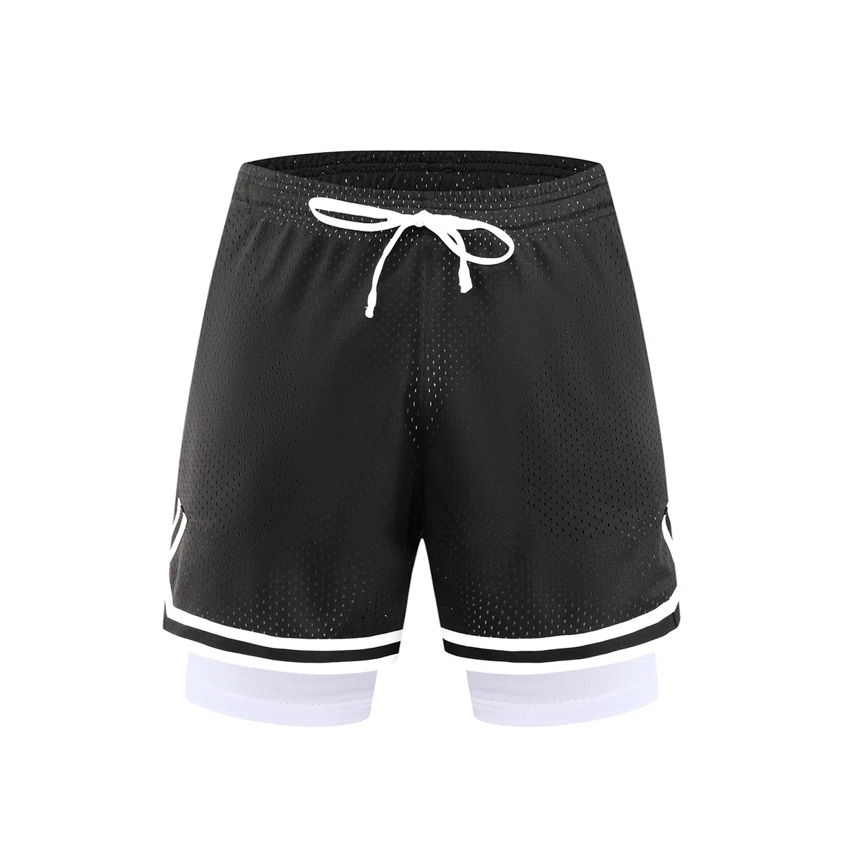 特色玫瑰蛇纹拼花透气速干凉感宽松篮球训练五分假两件裤运动短裤 男女同款