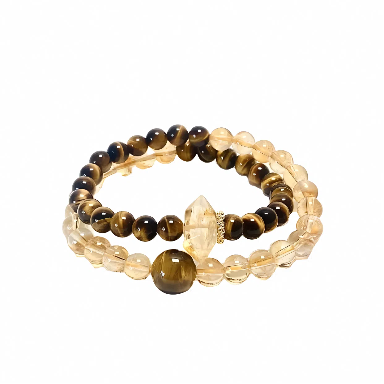 【八方来财】 指尖瑰宝 新中式国风 财源滚滚招财进宝转运双圈 黄水晶 手串 男女同款情侣款