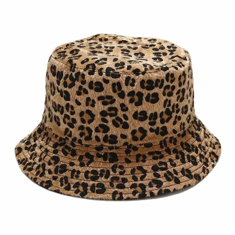 俞兆林 时尚豹纹双面街头潮流户外出行防晒遮阳休闲百搭大头围 聚酯纤维 渔夫帽 男女同款情侣款