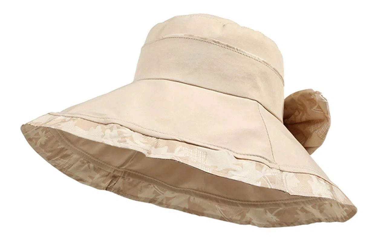 优幽兰 休闲简约纯色高级感大檐遮阳帽时尚百搭显脸小春夏防紫外线折叠户外骑车太阳帽遮脸 聚酯纤维 防晒帽 女款