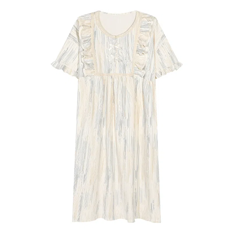 兰缪 带胸垫甜美可爱短袖睡裙 女款 图片色