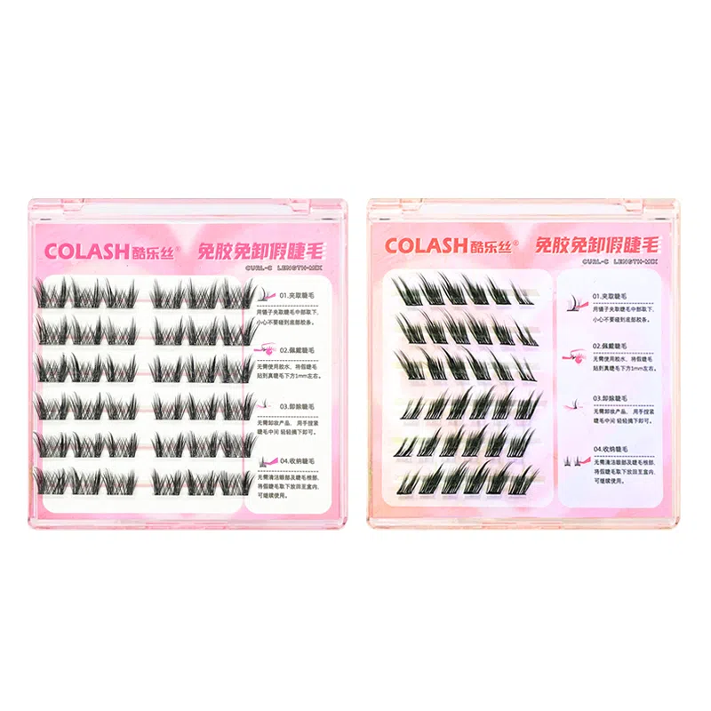 酷乐丝 免胶反派甜心+免胶清冷狐狸假睫毛 单簇懒人三部曲浓密款眼尾拉长款 日常使用  两款组合套装