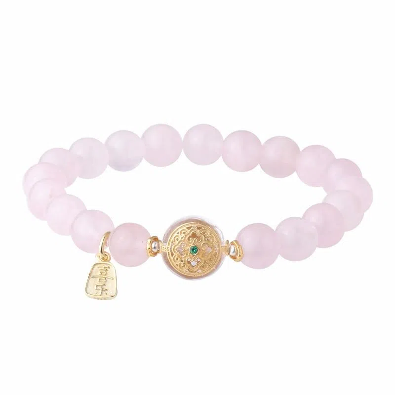 【如意相伴】 凤凰涅磐 平安喜乐幸运粉如意纹转运珠 原创设计小众高级感#好运 水晶 手串 女款