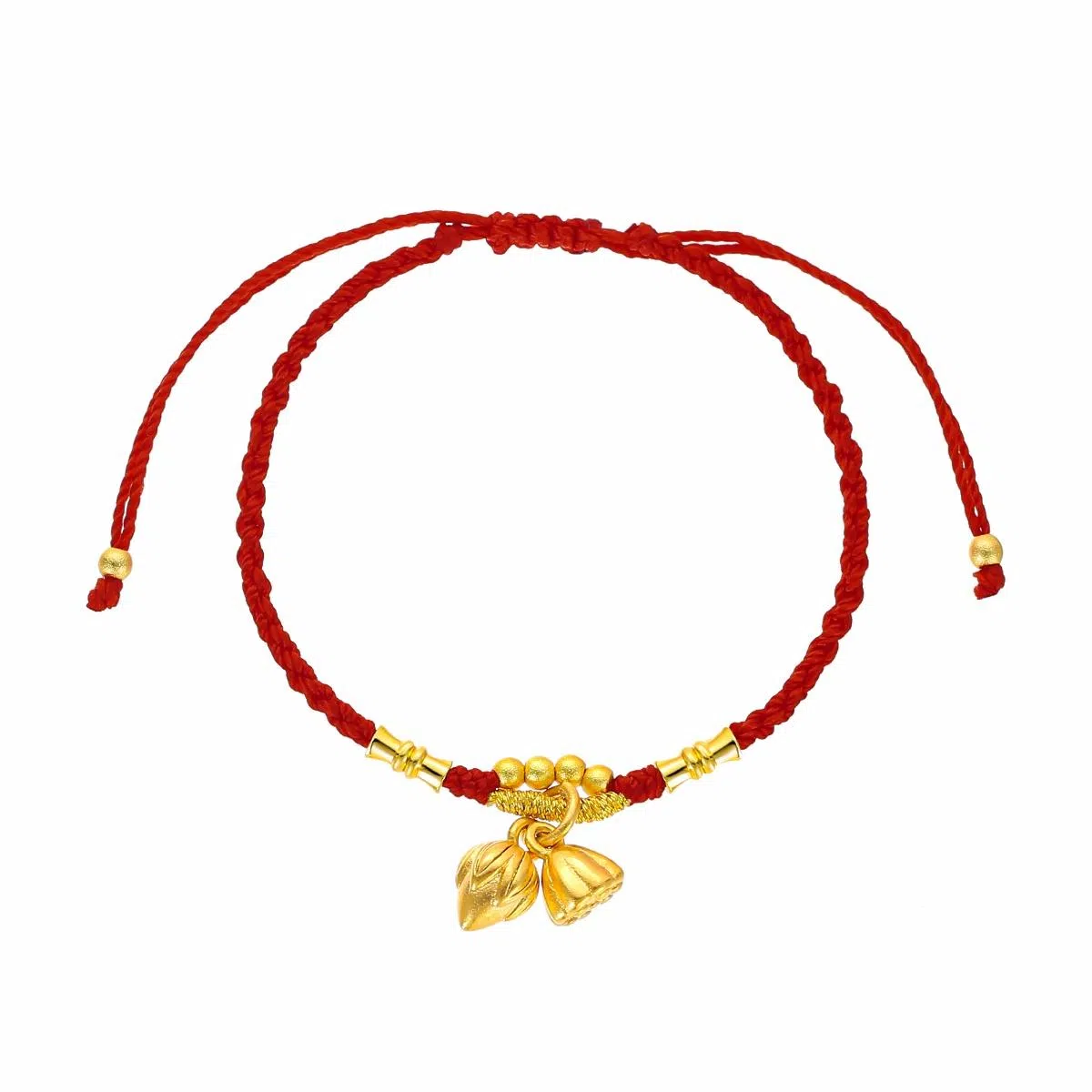 韵系 两世欢莲蓬红绳 铜镀金 手链 女款