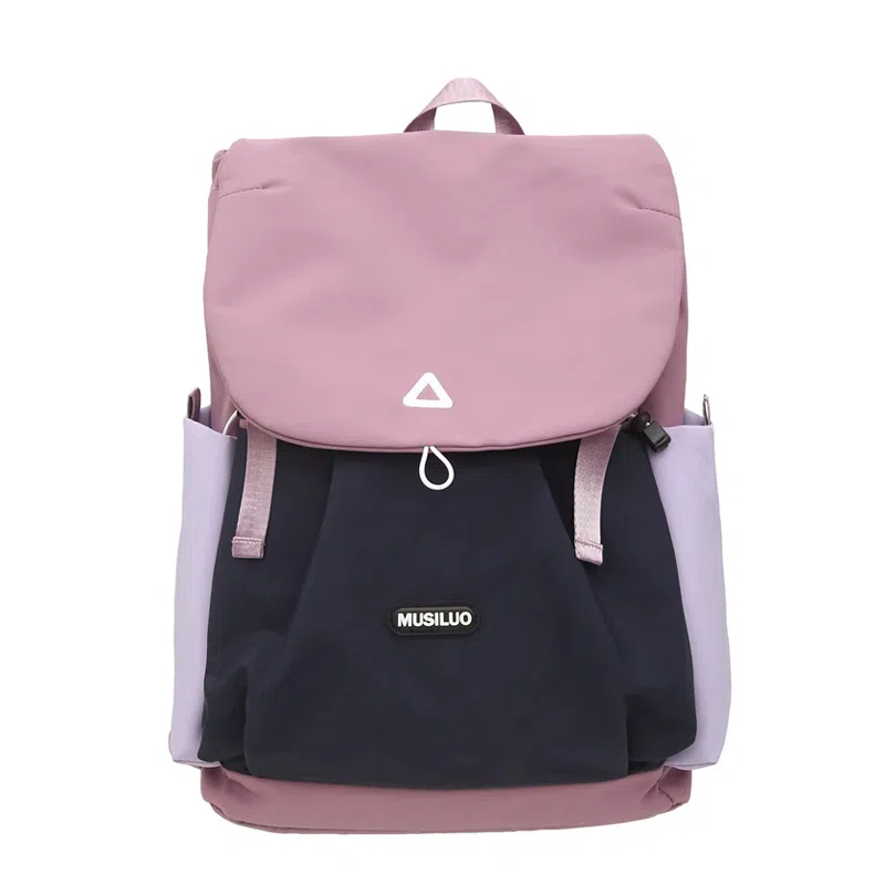 笛贝嘉 小众设计感撞色休闲旅行背包高级感 尼龙 双肩包 大号 男女同款情侣款 多色