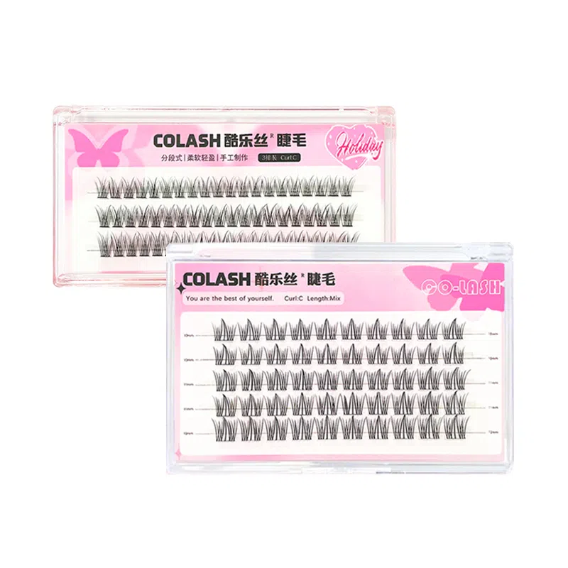 酷乐丝 美人鱼+宽梗鱼尾假睫毛 自然纤长款 仿真卷翘漫画人鱼款 两款组合套装