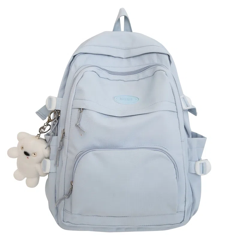 行途 小清新大容量百搭休闲 尼龙 双肩包 男女同款情侣款 黑色/白色/黄色/紫色/蓝色