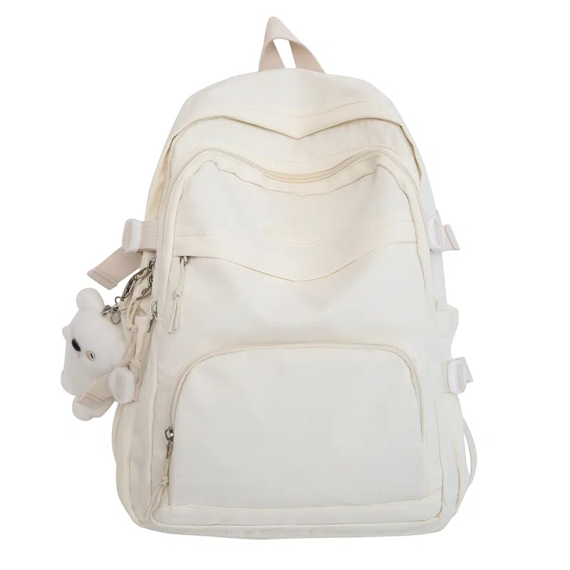 行途 小清新大容量百搭休闲 尼龙 双肩包 男女同款情侣款 黑色/白色/黄色/紫色/蓝色