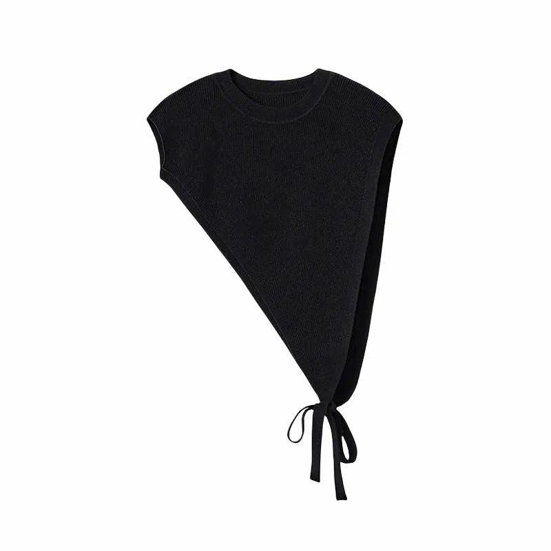 北极绒 安可拉红设计感开叉针织秋冬三角斜边叠穿洋气百搭 披肩 女款