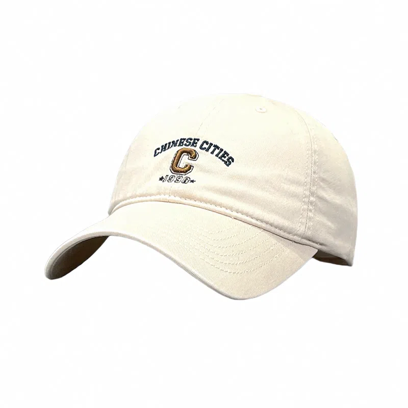 北极绒 美式复古学院风立体刺绣显脸小遮阳大头围时尚潮流 棉 鸭舌帽 男女同款情侣款