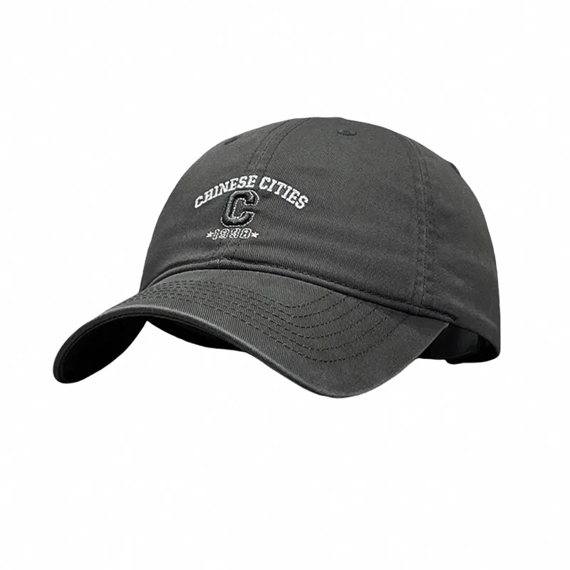 北极绒 美式复古学院风立体刺绣显脸小遮阳大头围时尚潮流 棉 鸭舌帽 男女同款情侣款