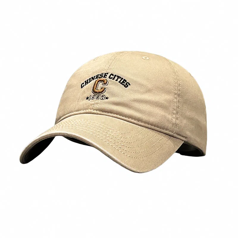 北极绒 美式复古学院风立体刺绣显脸小遮阳大头围时尚潮流 棉 鸭舌帽 男女同款情侣款