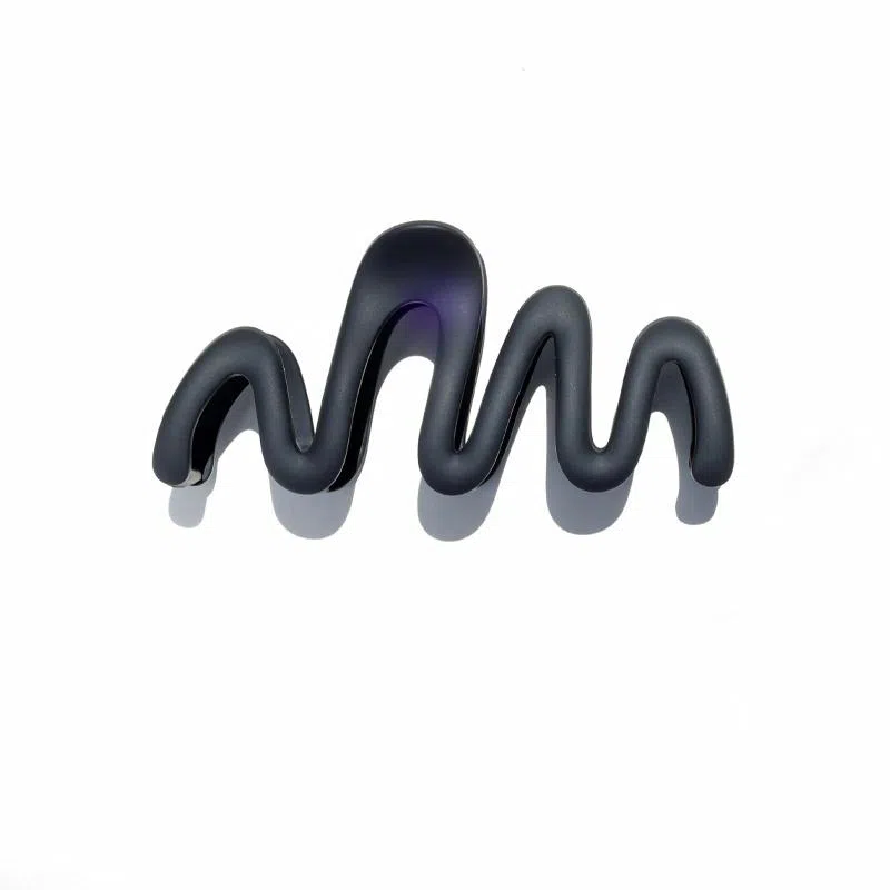 丹琴 高级感磨砂波浪形抓夹轻便发量多鲨鱼夹大号盘发后脑勺发饰 亚克力 发夹 女款