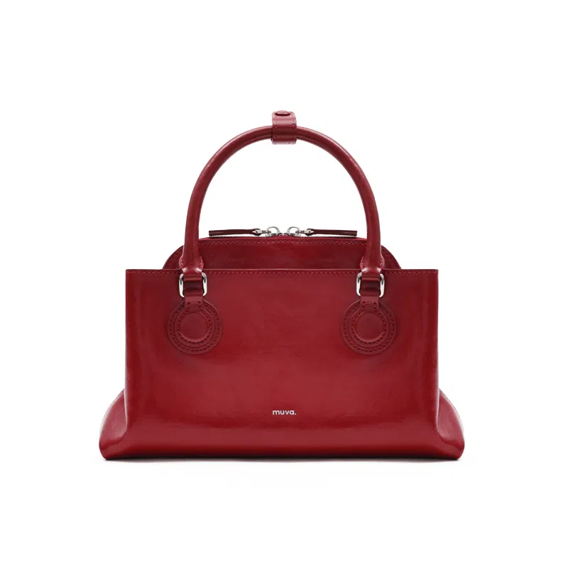 MUVA Handbag Moon Rock Silver/Party Red